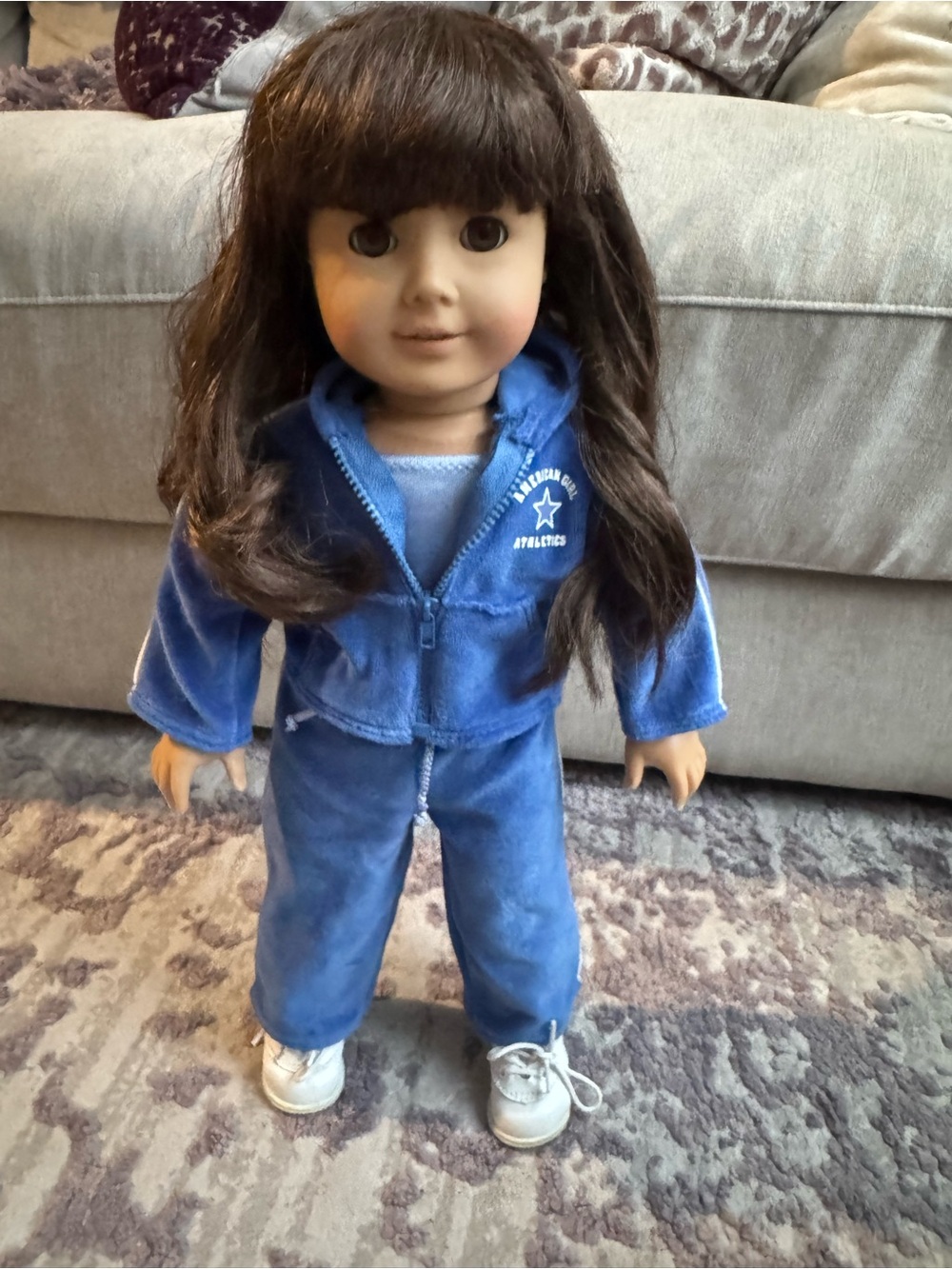 Authentic American Girl Velour Sweat Suit Complete Outfit - Doll not included